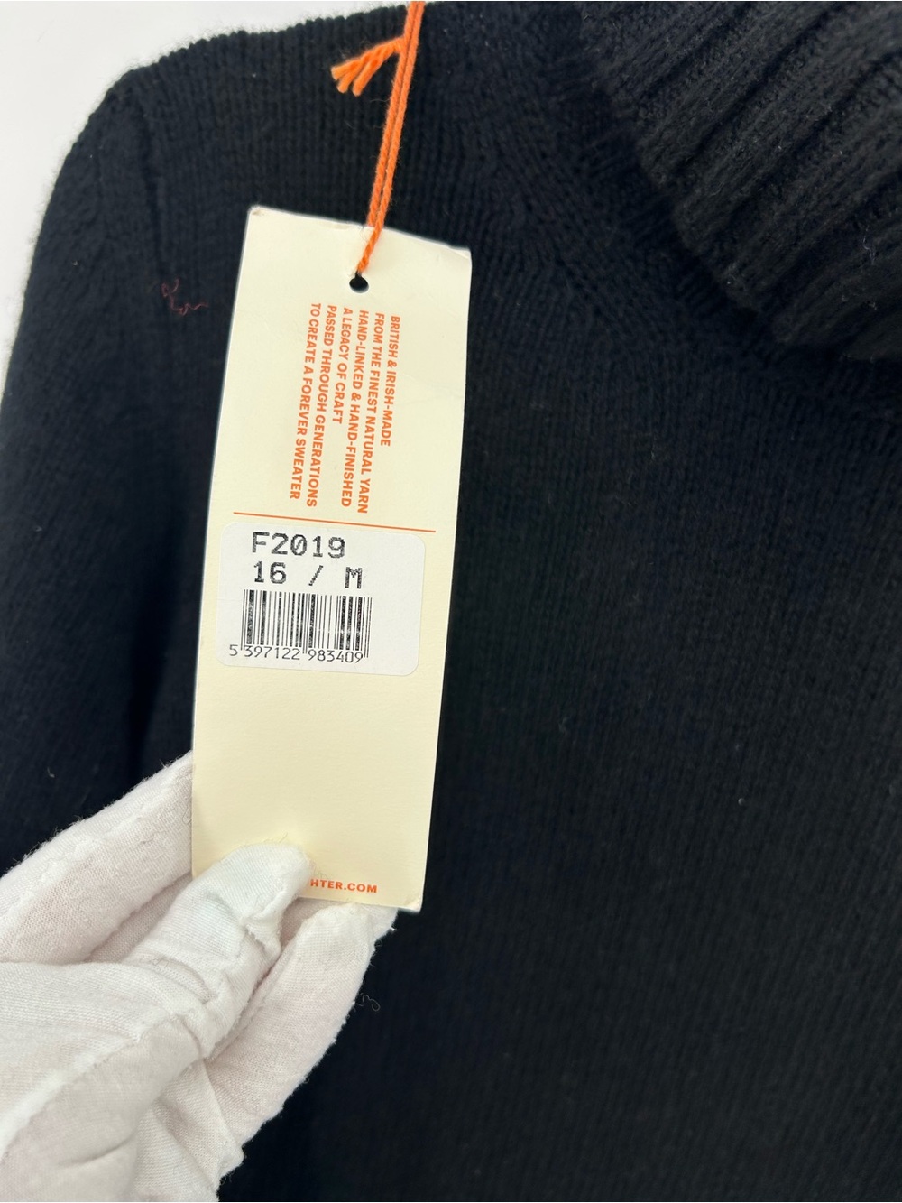 &Daughter Black 100% Wool Turtleneck Sweater Dress Made In Ireland Nwt Side Slit — image 3 of 8